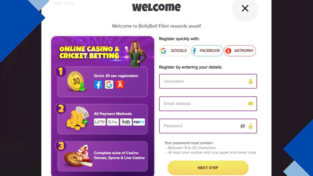 BollyBet Registration 